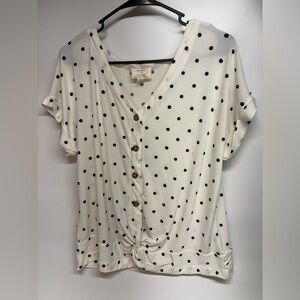 Chic Polka Dot Button-Down Shirt